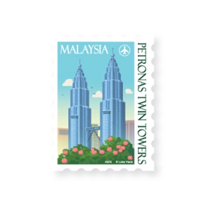 LOKA MADE Petronas Twin Towers Garden Luggage Sticker 1s