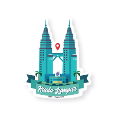 LOKA MADE Petronas Twin Towers Day View Luggage Sticker 1s