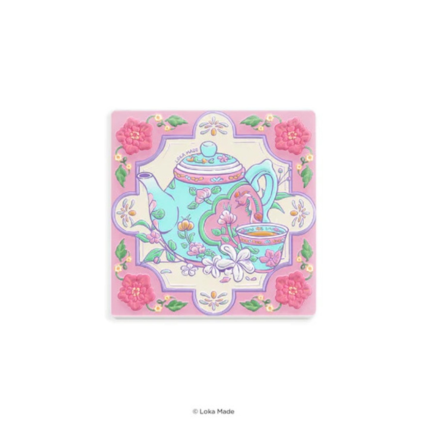 Blooming Teapot Mosaic Magnet 1s image