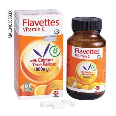 FLAVETTES Vitamin C with Calcium Time Release 1000MG 60S