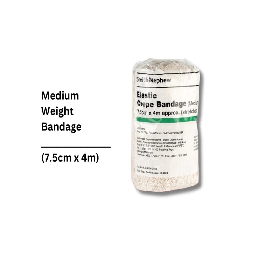 Elastic Crepe Bandage (Medium Weight) 7.5cmx4m