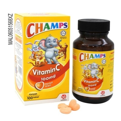 CHAMPS Vitamin C 100mg Orange 100's