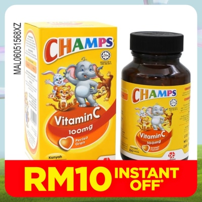 CHAMPS Vitamin C 100mg Orange 100's