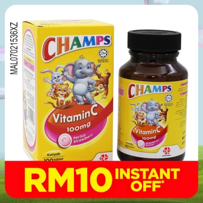 CHAMPS C 100mg Strawberry 100's (*MAL Item)