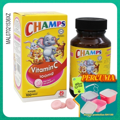 CHAMPS - C 100mg Strawberry 100's (*MAL Item)