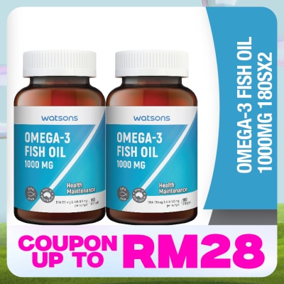 WATSONS Omega 3 Fish Oil 1000mg 2 x 180's