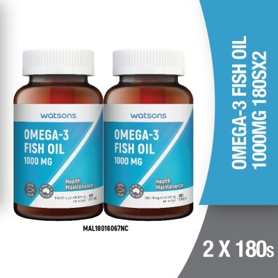 WATSONS Omega 3 Fish Oil 1000mg 2 x 180's