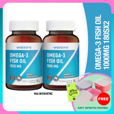 WATSONS Omega 3 Fish Oil 1000mg 2 x 180's