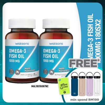 WATSONS Omega 3 Fish Oil 1000mg 2 x 180's