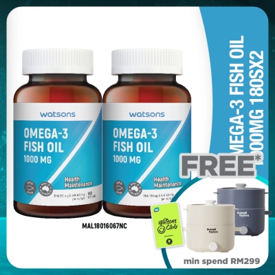 WATSONS Omega 3 Fish Oil 1000mg 2 x 180's