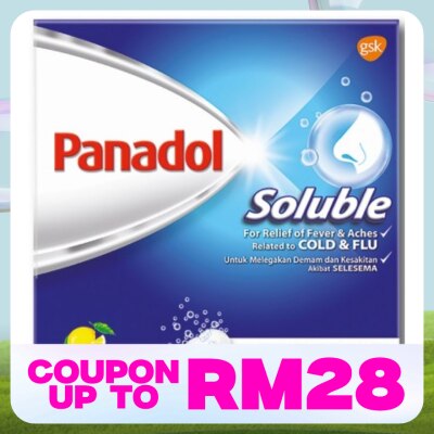 PANADOL Soluble Pain & Fever due to Cold Flu 20S
