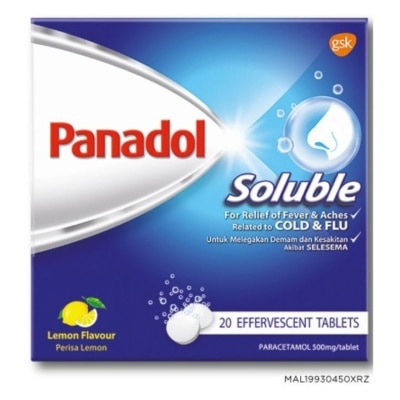 PANADOL Soluble Pain & Fever due to Cold Flu 20S