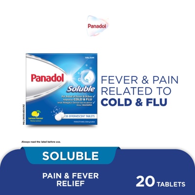 PANADOL - Soluble - Pain Fever due to Cold Flu (20s) image
