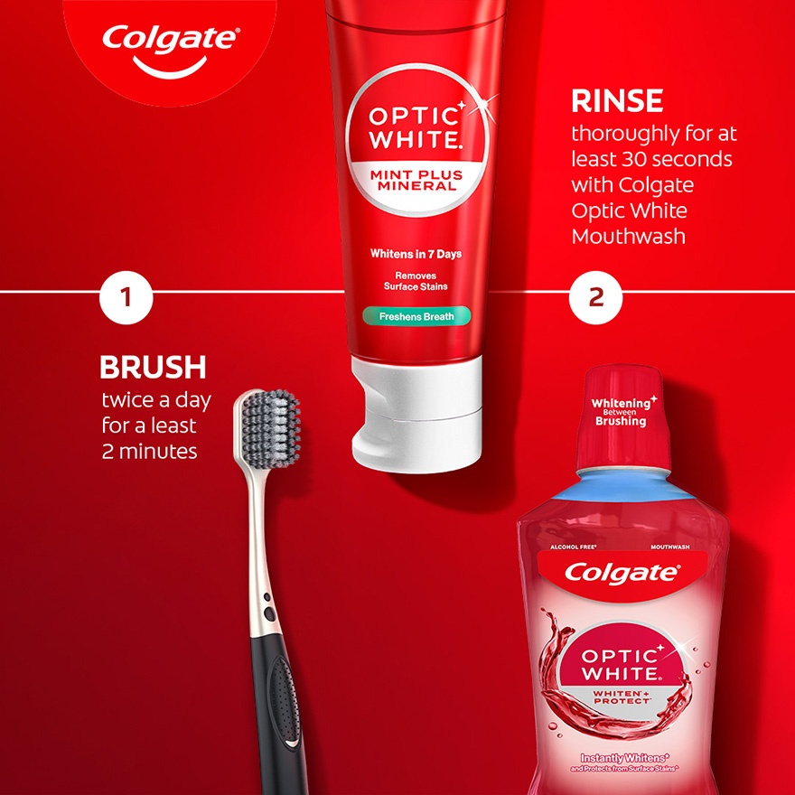 Colgate Optic White Mint Plus Mineral Whitening Toothpaste Valuepack 100g x2 image
