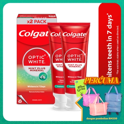 COLGATE - Colgate Optic White Mint Plus Mineral Whitening Toothpaste Valuepack 100g x2