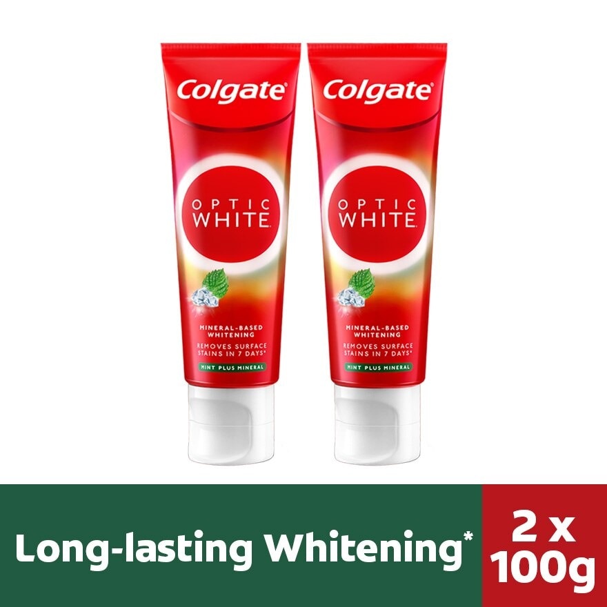 Optic White Mint Plus Mineral Toothpaste 2x100g