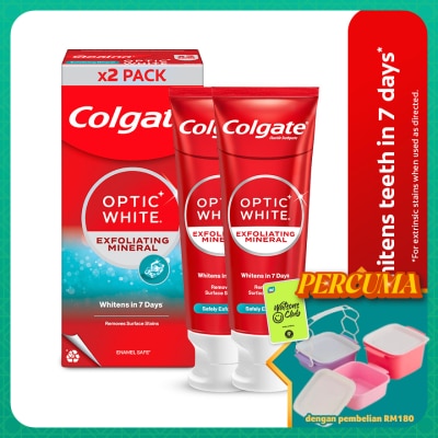 COLGATE - Colgate Optic White Exfoliating Mineral Whitening Toothpaste Value Pack 100gX2