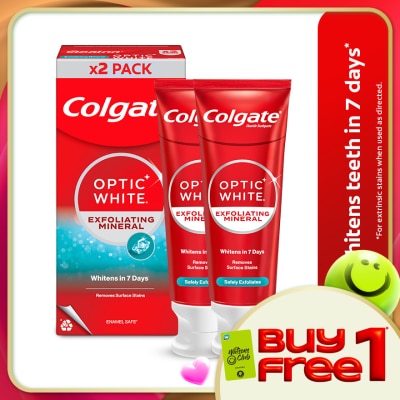 COLGATE - Colgate Optic White Exfoliating Mineral Whitening Toothpaste Value Pack 100gX2