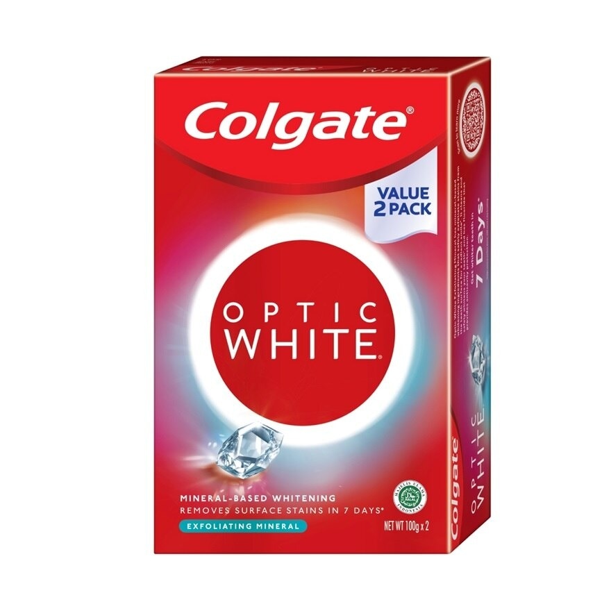 Optic White Exfoliating Mineral Toothpaste 2x100g