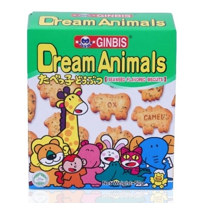 GINBIS Dream Animals Seaweed Flavored Biscuits 50g