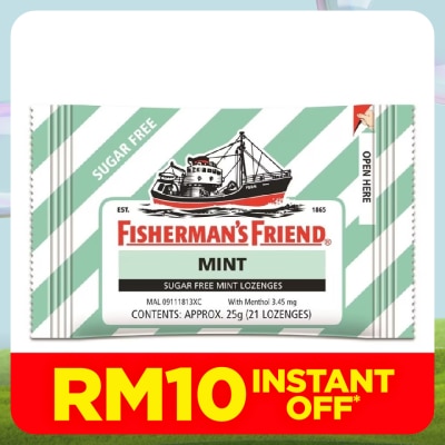 FISHERMAN'S Sugar Free Mint Lozenges 25g
