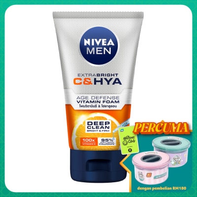 NIVEA FOR MEN Extra Bright C&HYA Age Defense Vitamin Foam 100g
