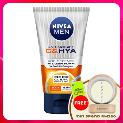 NIVEA FOR MEN - Extra Bright C&HYA Age Defense Vitamin Foam 100g