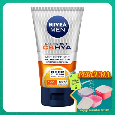 NIVEA FOR MEN - Extra Bright C&HYA Age Defense Vitamin Foam 100g