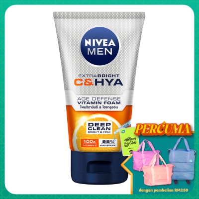 NIVEA FOR MEN - Extra Bright C&HYA Age Defense Vitamin Foam 100g