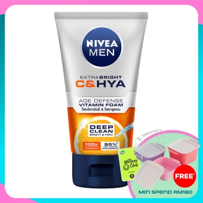 NIVEA FOR MEN Extra Bright C&HYA Age Defense Vitamin Foam 100g