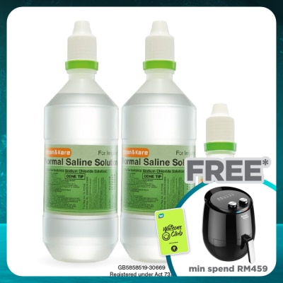 KLEAN & KARE Normal Saline 2 x 500ml + 100ml