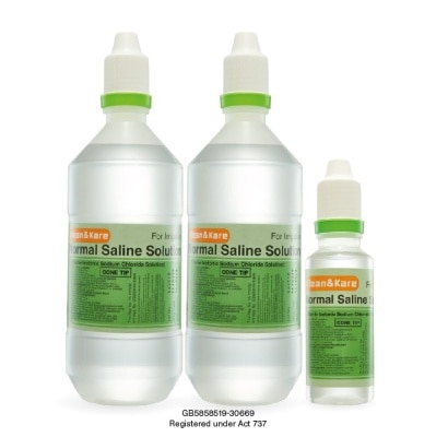 KLEAN & KARE Normal Saline 2 x 500ml + 100ml