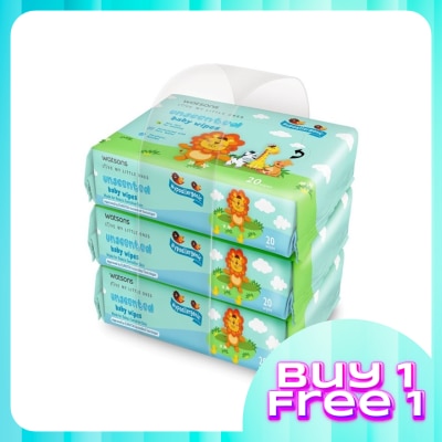 WATSONS WATSONS BABY WIPES UNSCENTED 20SX3