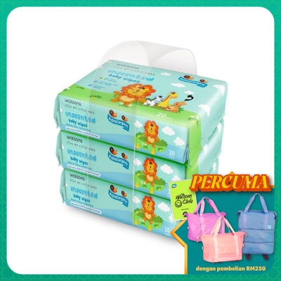 WATSONS WATSONS BABY WIPES UNSCENTED 20SX3