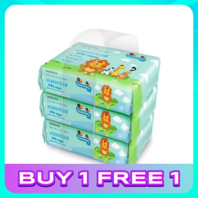 WATSONS WATSONS BABY WIPES UNSCENTED 20SX3