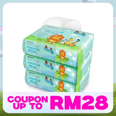 WATSONS WATSONS BABY WIPES UNSCENTED 20SX3