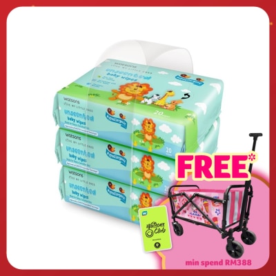 WATSONS WATSONS BABY WIPES UNSCENTED 20SX3