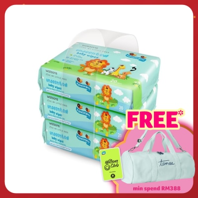 WATSONS WATSONS BABY WIPES UNSCENTED 20SX3