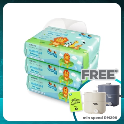 WATSONS WATSONS BABY WIPES UNSCENTED 20SX3