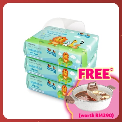 WATSONS WATSONS BABY WIPES UNSCENTED 20SX3