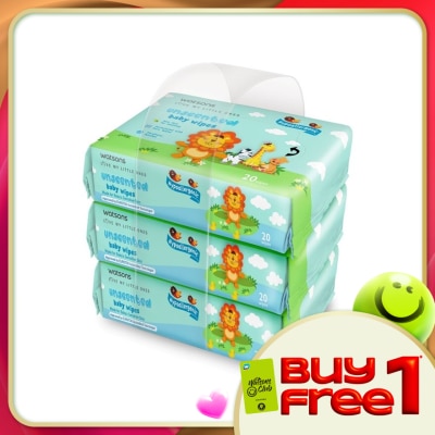 WATSONS - WATSONS BABY WIPES UNSCENTED 20SX3