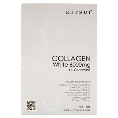 KITSUI Collagen White 6000mg + L-Glutamine 15gX15s