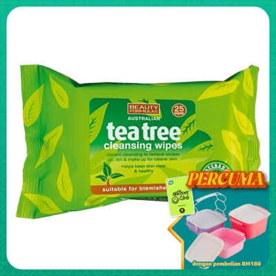 BEAUTY FORMULAS - Tea Tree Cleansing Wipes 25s