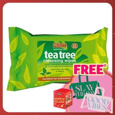 BEAUTY FORMULAS Tea Tree Cleansing Wipes 25s