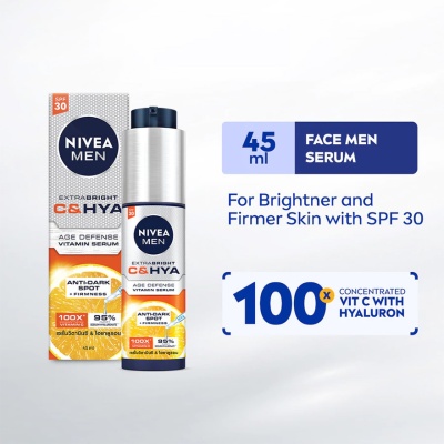 NIVEA FOR MEN - Extra Bright C&HYA Age Defense Vitamin Serum 45ml image