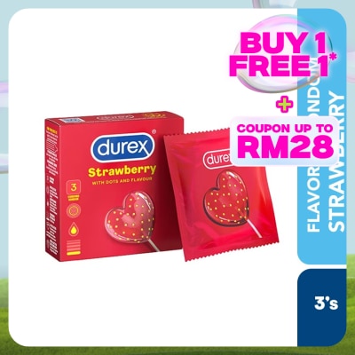 DUREX Condom Strawberry Dots & Flavour 3s