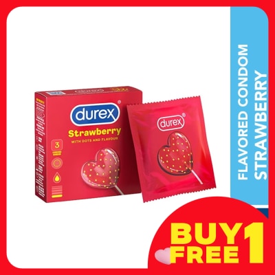 DUREX Condom Strawberry Dots & Flavour 3s