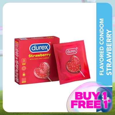 DUREX Condom Strawberry Dots & Flavour 3s