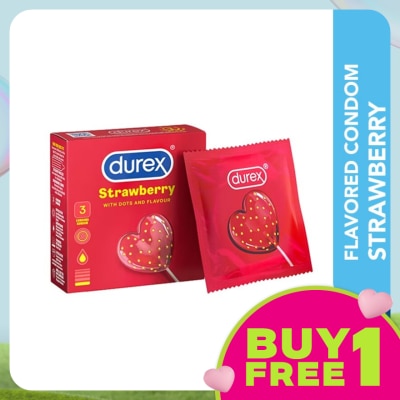 DUREX Condom Strawberry Dots & Flavour 3s