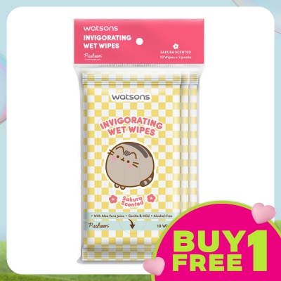 WATSONS Pusheen Sakura Scent Wet Wipes 10SX3